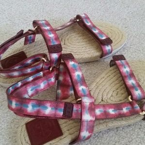 Tory Burch Strappy Espadrille Sandal Atanado (6.5)
